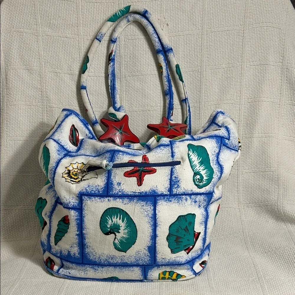 Colorful Seashell Patterned Tote Bag